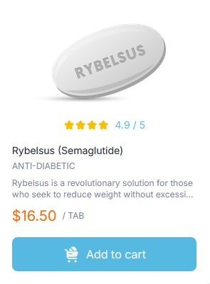 A tablet of rybelsus is shown on the side.