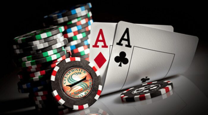 Poker chips with two aces