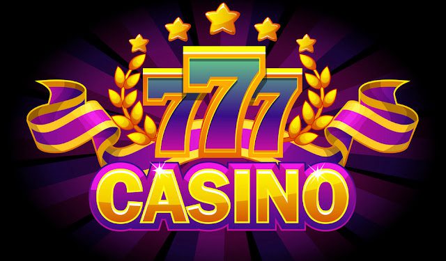 Colorful 777 casino logo with ribbons