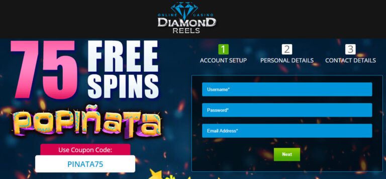 Diamond Reels 75 free spins PINATA75