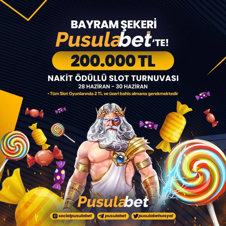 Casino slot tournament ad with Zeus and candy